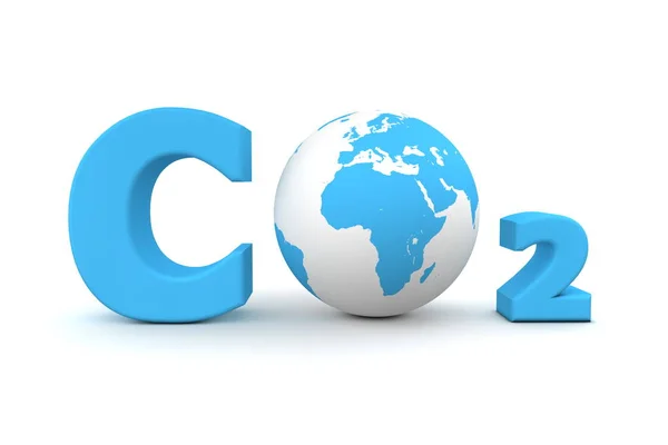 Küresel Karbon Dioksit Co2 Mavi — Stok fotoğraf