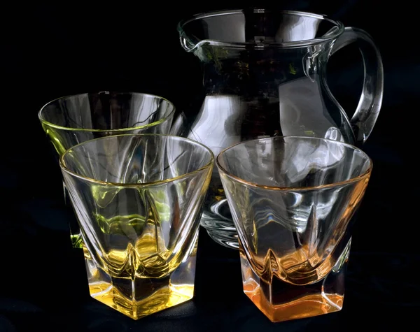 Two Glasses Whiskey Black Background — Stock Photo, Image