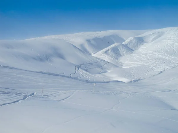 Extensa Pista Esqui Neve Fora Pista — Fotografia de Stock