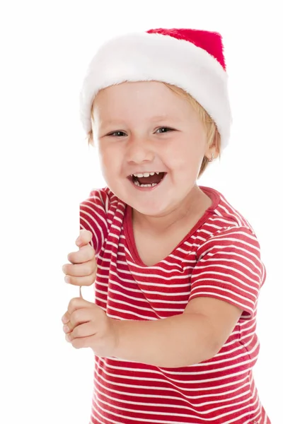 Усміхнена Дитина Різдвяним Капелюхом — стокове фото