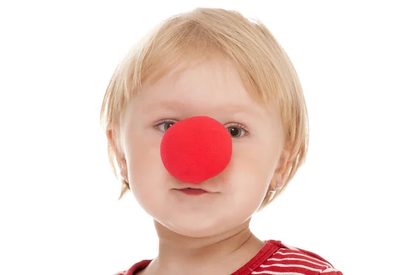 Bambino Con Naso Clown — Foto Stock