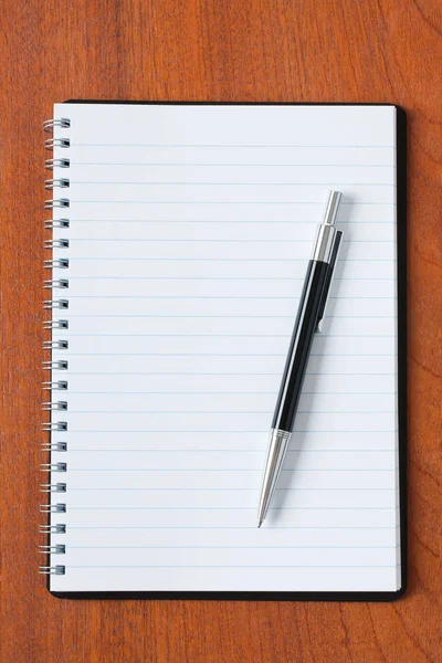 Czarny Długopis Notatnik — Zdjęcie stockowe