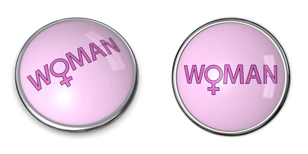 Botón Rosa Mujer Mujer Género Signo — Foto de Stock