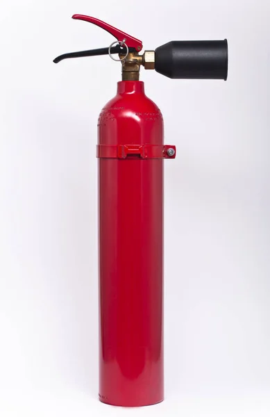 Extintor Vermelho Isolado Sobre Fundo Branco — Fotografia de Stock