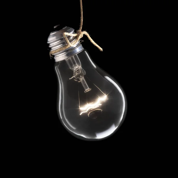 Лампочка Черном Фоне — стоковое фото