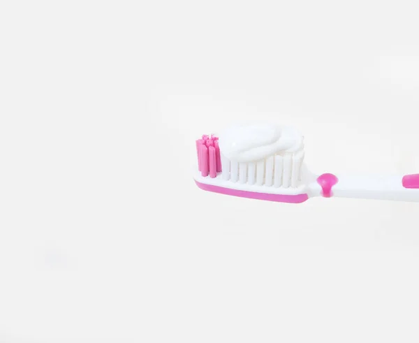 Toothbrush Toothpaste White Background — Stock Photo, Image