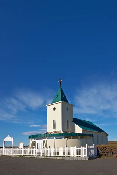 Chiesa Reykjahlid Vicino Lago Myvatn Islanda — Foto Stock