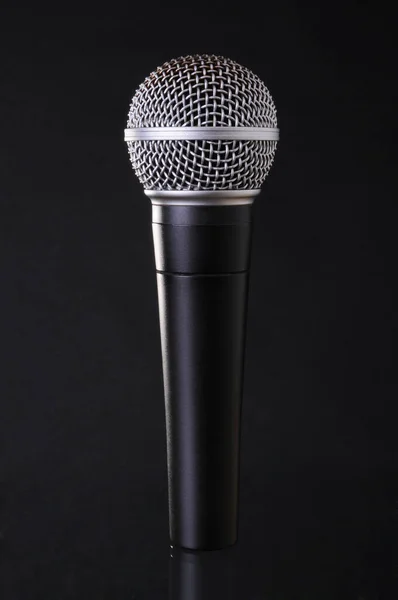 Microphone Black Background — Stock Photo, Image