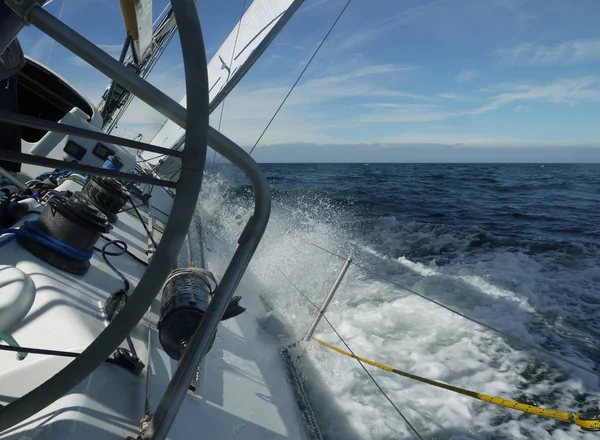 Vista Panoramica Dei Dettagli Barca Vela — Foto Stock