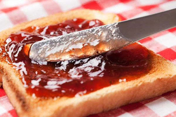 Torta Caseira Deliciosa Com Compota Açúcar — Fotografia de Stock