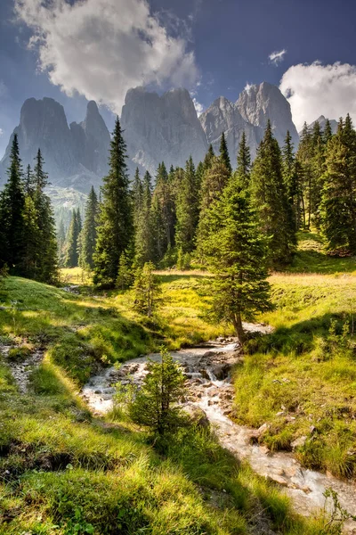 Malebný Pohled Majestátní Krajinu Dolomitů Itálie — Stock fotografie