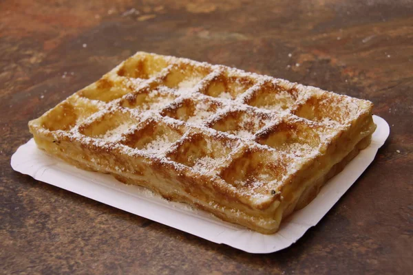 Süße Waffeln Dessertspeisen — Stockfoto