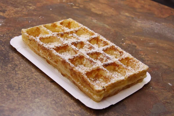 Sweet Waffles Dessert Food — Stock Photo, Image