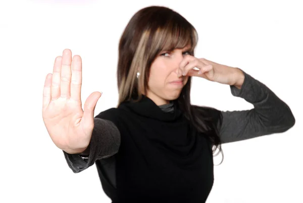 Young Woman Making Stop Gesture — Stock Photo, Image