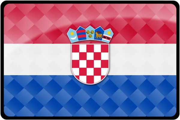 Hırvatistan Bayrak Düğmesi Ulusal Bayrak — Stok fotoğraf