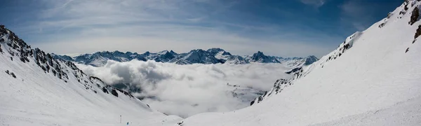 Bela Vista Sobre Alpes Montanhas Fundo — Fotografia de Stock