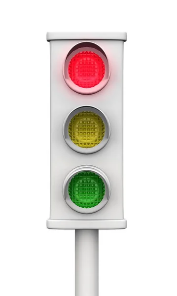Rood Verkeer Licht Grijs — Stockfoto