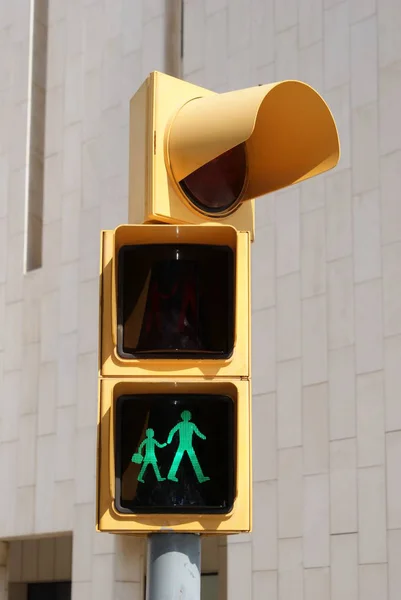 Gyalogos Közlekedési Lámpák Barcelonában — Stock Fotó