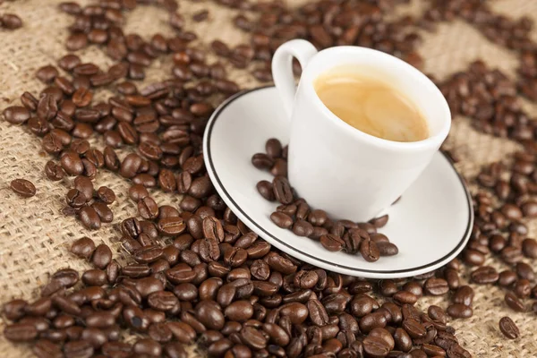 Espresso Cup Roasted Coffee Bean — Stock Photo, Image
