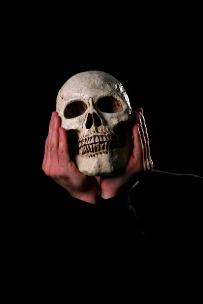 Crânio Humano Com Esqueleto — Fotografia de Stock