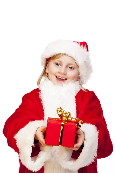 Молодая Девушка Роли Санта Клауса — стоковое фото