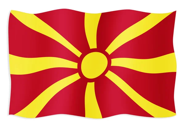 Vlag Van Macedonië Geïsoleerd Wit — Stockfoto