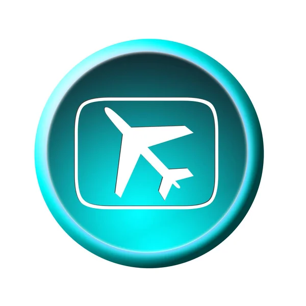 Airplane Button Graphic Illustration — Stock Photo, Image