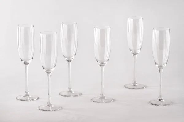 Empty Wine Glasses Set White Background — Stock Photo, Image