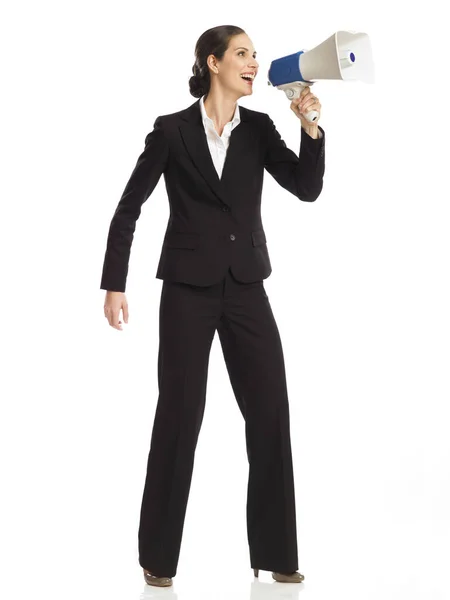 Businesswoman Megaphone — Stock Photo, Image