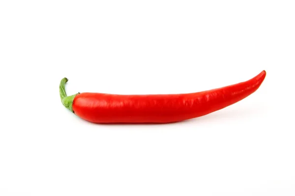 Rode Hete Chili Peper Geïsoleerd Witte Achtergrond — Stockfoto