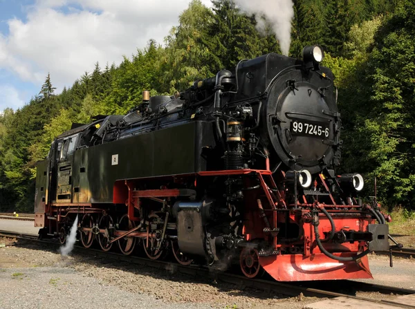 Vecchio Treno Locomotivo Vapore Veicolo Ferroviario — Foto Stock