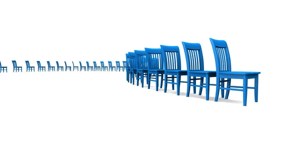 Stuhlreihe Blue — Stock Photo, Image