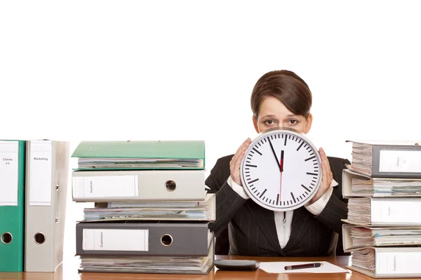 Woman Stressed Time Pressures — Stock Photo, Image