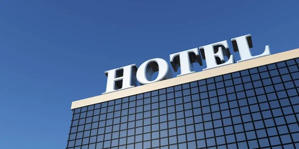 Silver Hotel Sign Roof — Stock Photo, Image