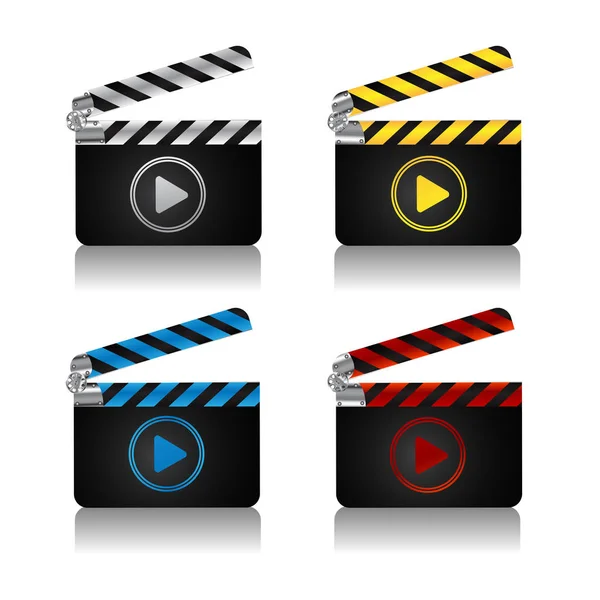 Película Clapper Tablero Iconos — Foto de Stock