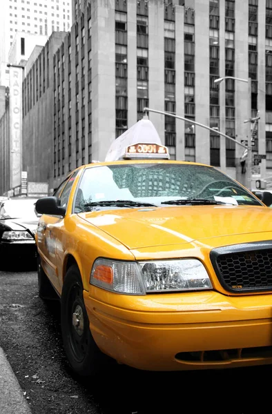 Taxi Jaune Dans Ville New York — Photo