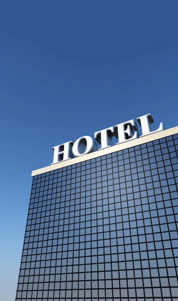 Hopeinen Hotellin Kyltti Katolla — kuvapankkivalokuva