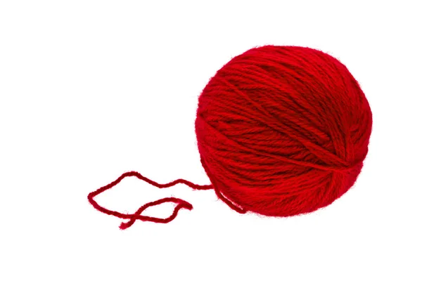 Red Yarn Isolated White Background — Stock Photo, Image