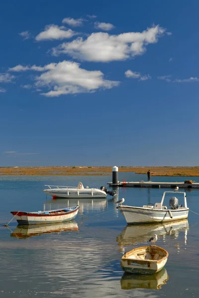 Barcos Pesca Lago — Fotografia de Stock