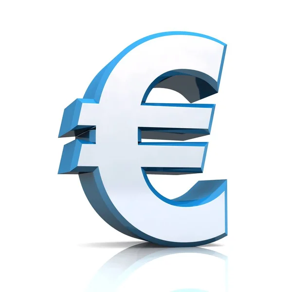 Euro Symbol Silberblaues Chrom — Stockfoto