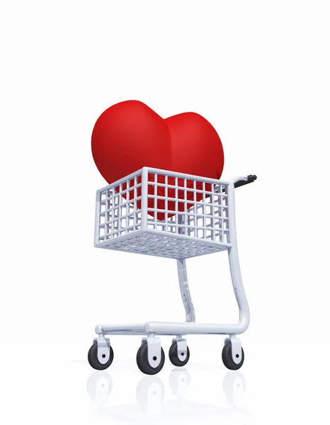 Love Shopping Shopping Cart Heart — Stock Photo, Image