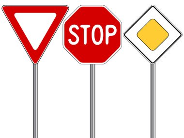 traffic signs, selective focus clipart