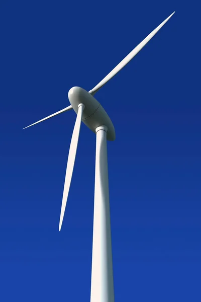 Větrná Turbína Před Modrým Pozadím — Stock fotografie