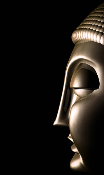 Buddha Πρόσωπο Μαύρο — Φωτογραφία Αρχείου