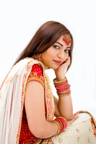 Élégante Mariée Bengali Mariage Traditionnel — Photo