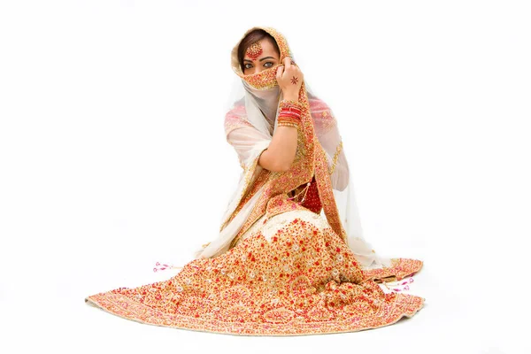 Elegáns Bengáli Menyasszony Hagyományos Házasság — Stock Fotó