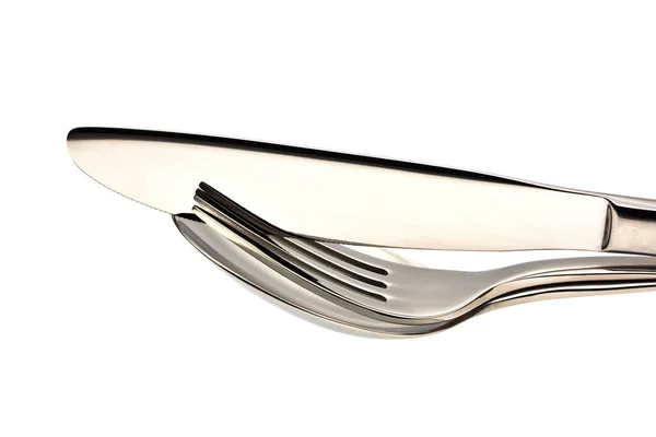 Vidlice Nůž Izolované Bílém Pozadí — Stock fotografie
