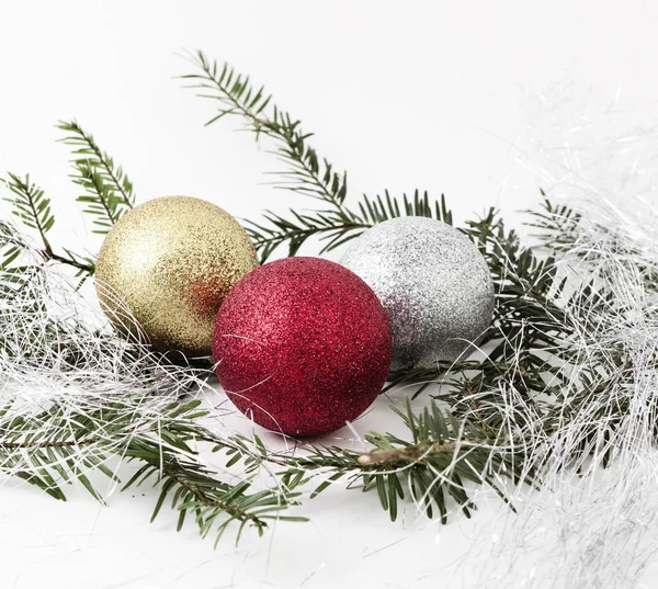 Nahaufnahme Ansicht Von Weihnachtskugel Feiertagsdekorationen — Stockfoto