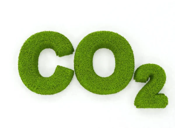 Gras Letters Spelling Co2 — Stockfoto