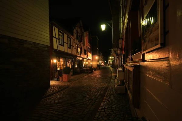 Monschau Night — 图库照片